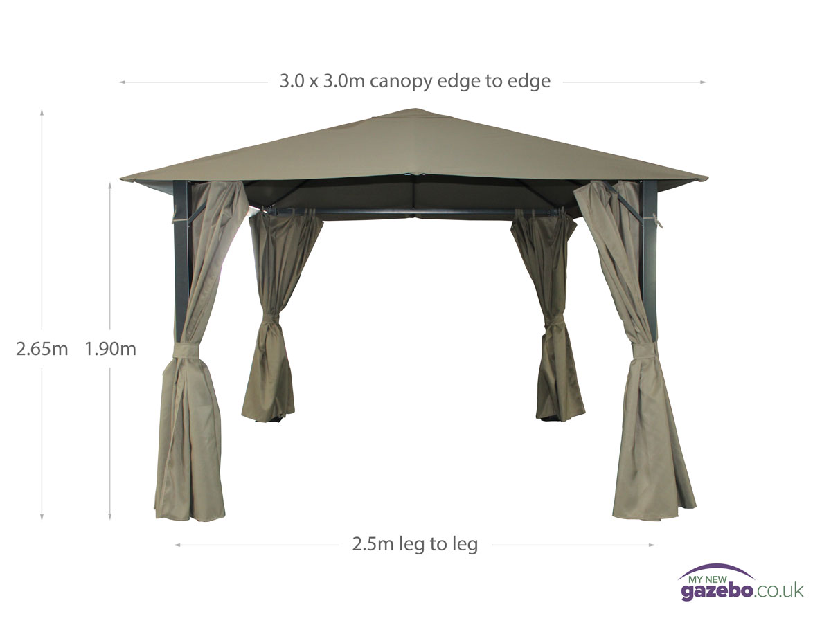 Provence 3m x 3m Gazebo Graphite Grey - My New Gazebo